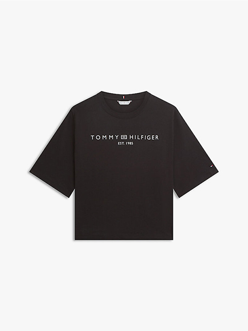 Kadın Corp Logo Trapeze T-shirt Siyah WW0WW47811BDS