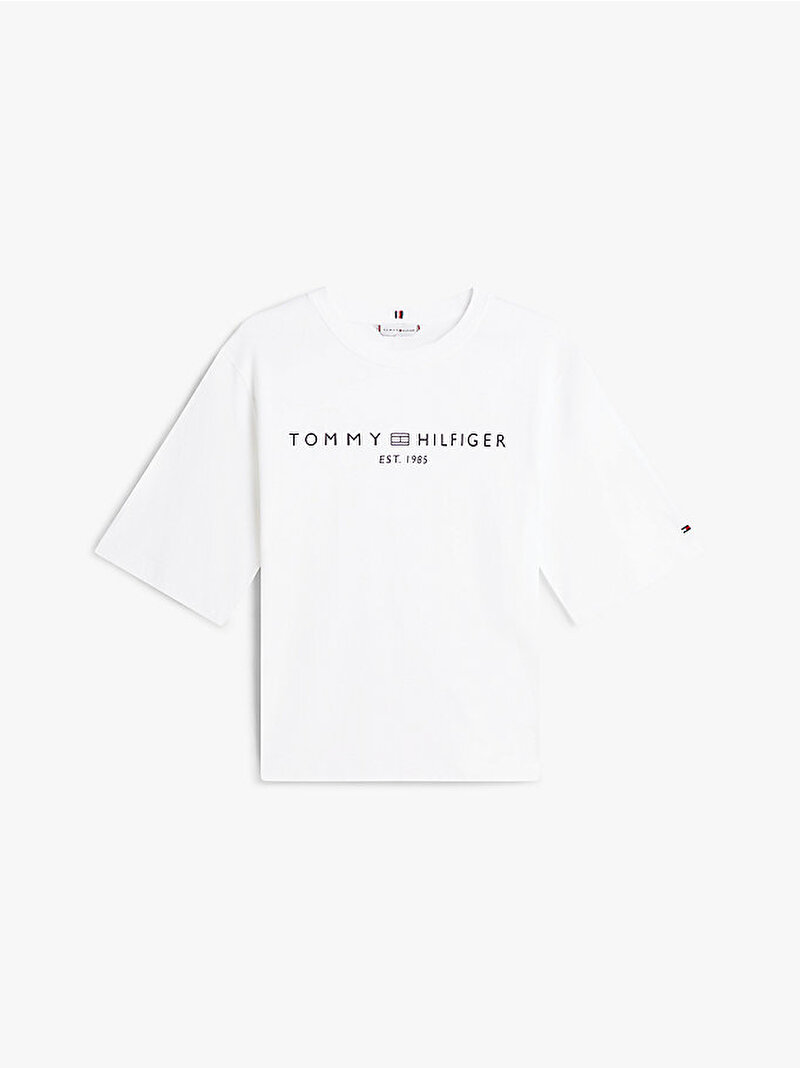 Kadın Corp Logo Trapeze T-shirt Beyaz WW0WW47811YCF