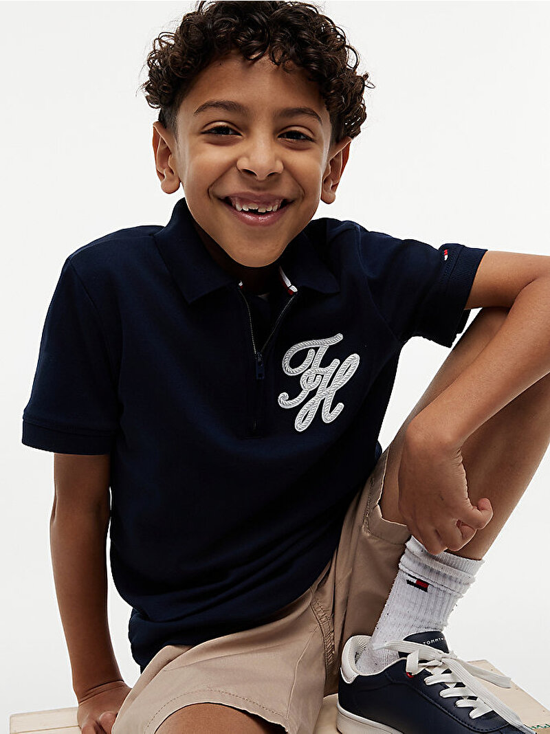 Erkek Çocuk TH Interlock Polo T-shirt Lacivert KB0KB10232C1G