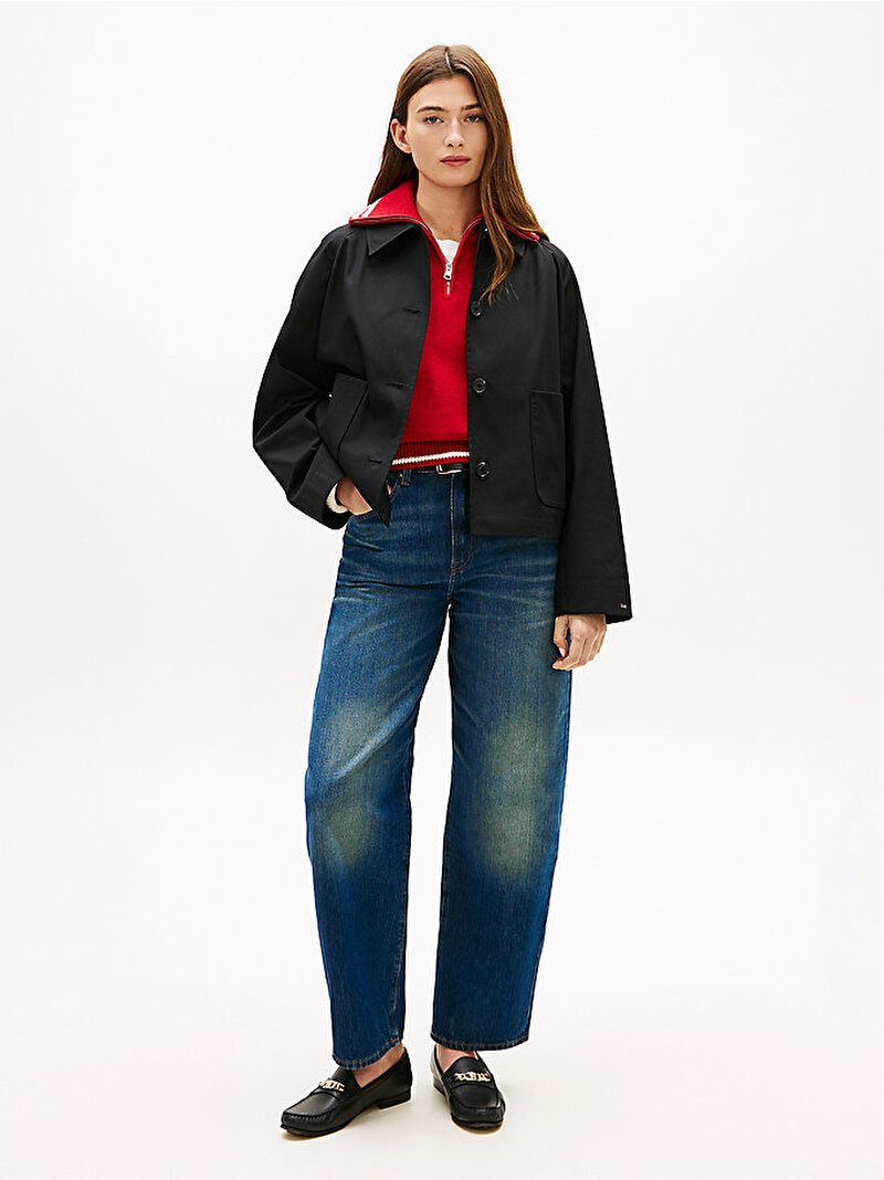 Kadın Cotton Short Ceket Siyah WW0WW49585BDS