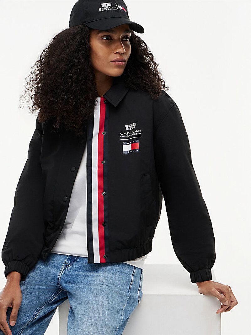 Kadın TH X CF1 Logo Ceket Siyah WW0WW52140BDS