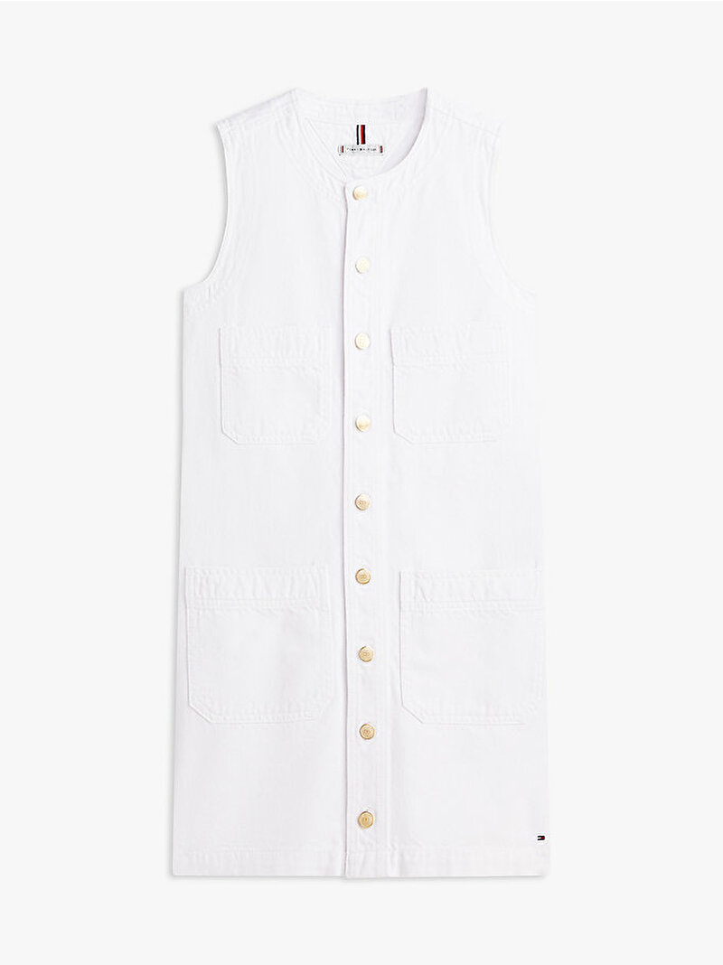 Kadın Denim Mini Elbise Beyaz WW0WW48584YCF