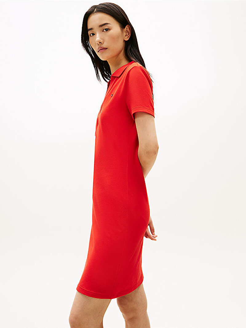 Kadın Slim Open Polo Elbise Kırmızı WW0WW42567SNE