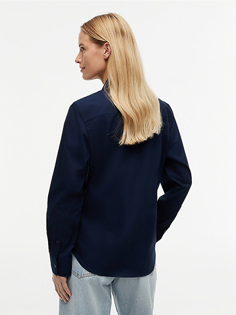 Kadın Cotton Stretch Regular Gömlek Lacivert WW0WW4357702G