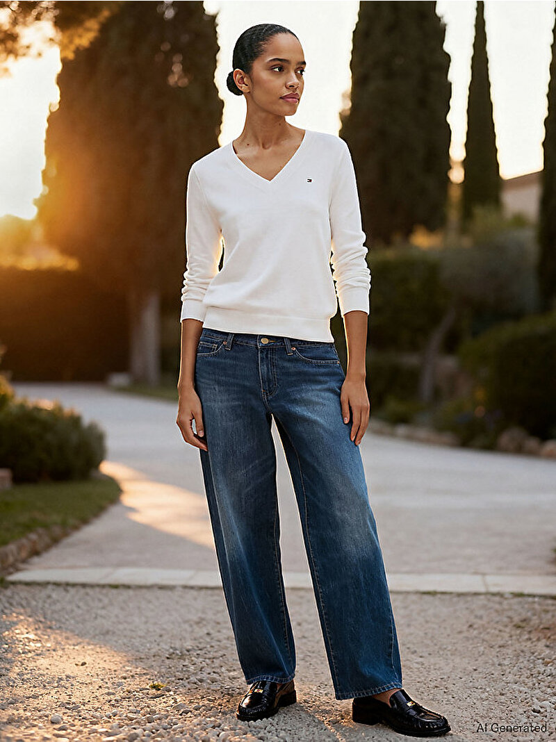 Kadın Co Jersey Stitch Kazak Ekru WW0WW42049YBL