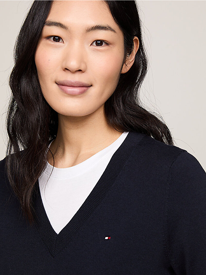 Kadın Co Jersey Stitch Kazak Lacivert WW0WW42049DW5