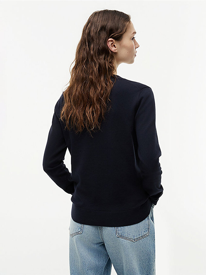 Kadın Co Jersey Stitch Kazak Lacivert WW0WW42049DW5