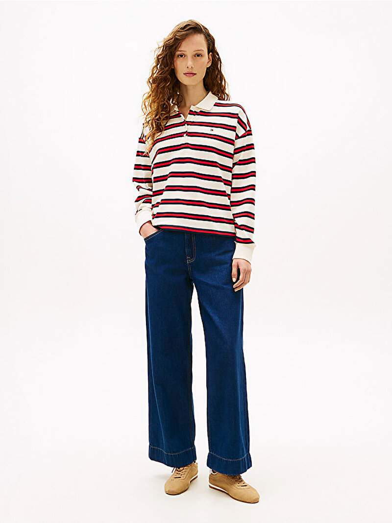 Kadın Multistripe Modern Polo T-shirt Çok renkli WW0WW4924803L