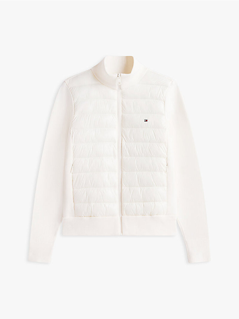 Kadın Knit Padded Puffer Mont Beyaz WW0WW50551YA8