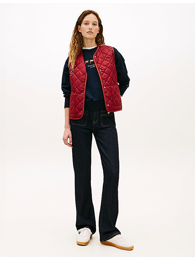 Kadın Padded Regular Quilted Yelek Kırmızı WW0WW47289XJQ