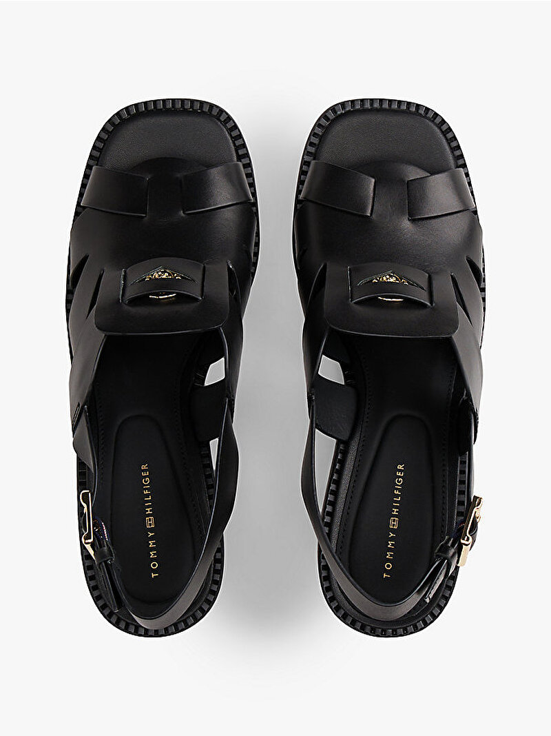 Kadın Cross Blocked Topuklu Sandalet Siyah FW0FW09135BDS