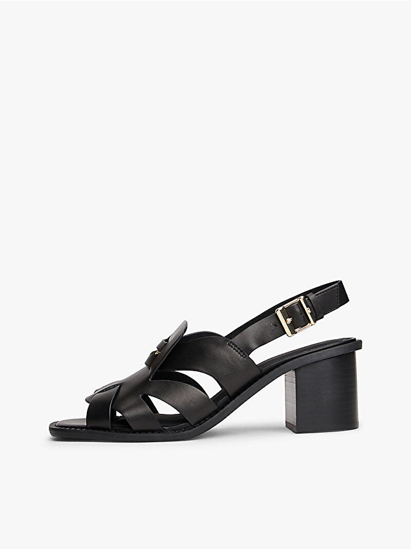 Kadın Cross Blocked Topuklu Sandalet Siyah FW0FW09135BDS