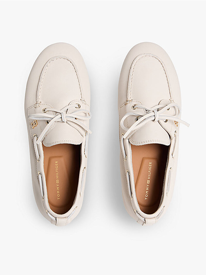 Kadın TH Sleek Leather Loafer Bej FW0FW09148AEO