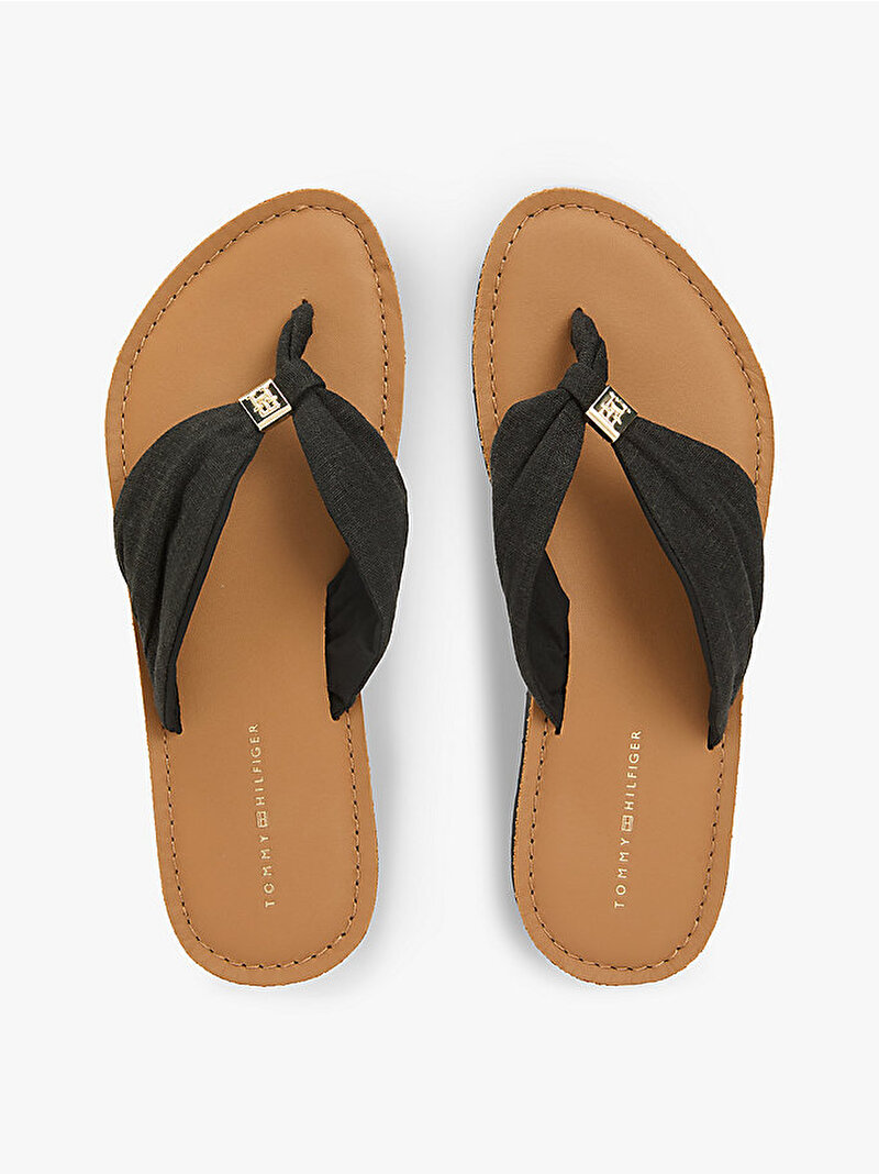 Kadın TH Leather Footbed Summer Terlik Siyah FW0FW09194BDS