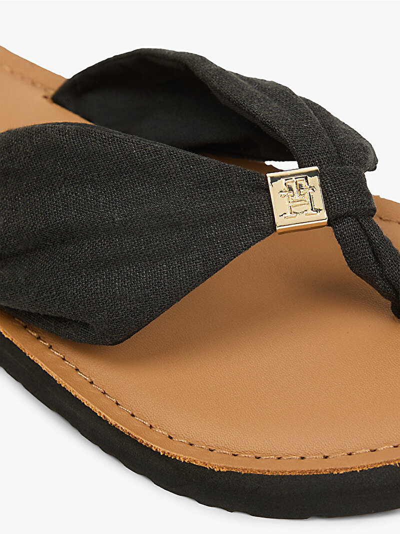 Kadın TH Leather Footbed Summer Terlik Siyah FW0FW09194BDS