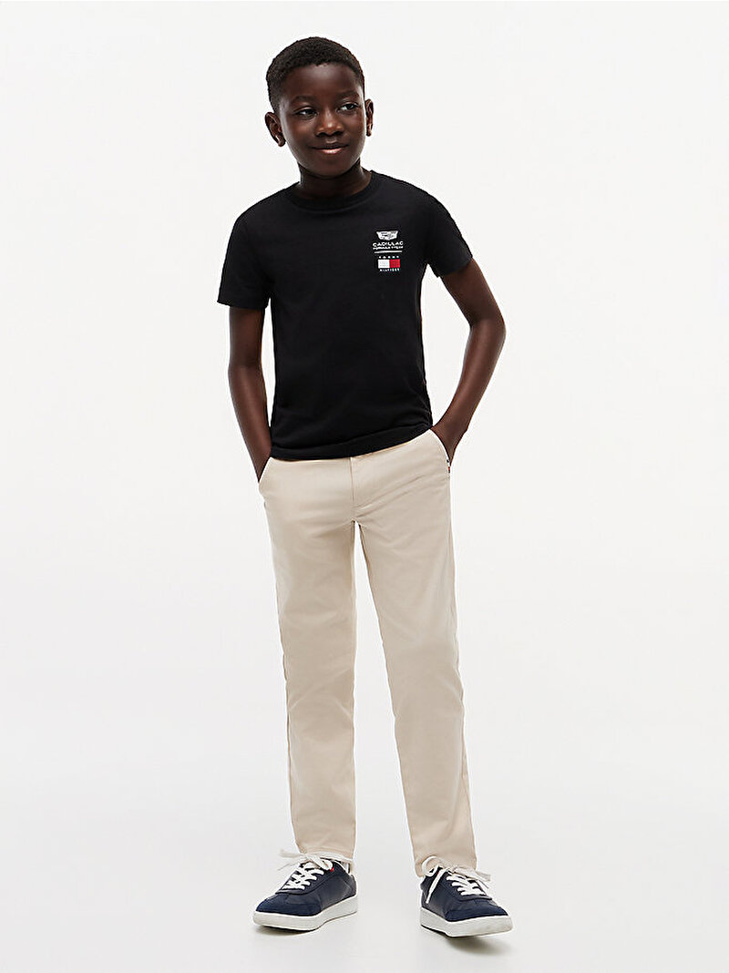 Çocuk Unisex TH X CF1 Logo T-shirt Siyah KS0KS00776BDS