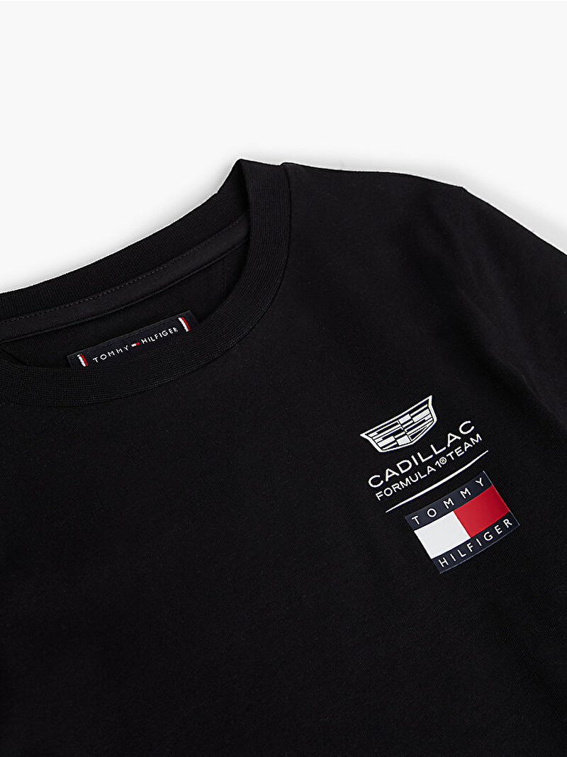 Çocuk Unisex TH X CF1 Logo T-shirt Siyah KS0KS00776BDS