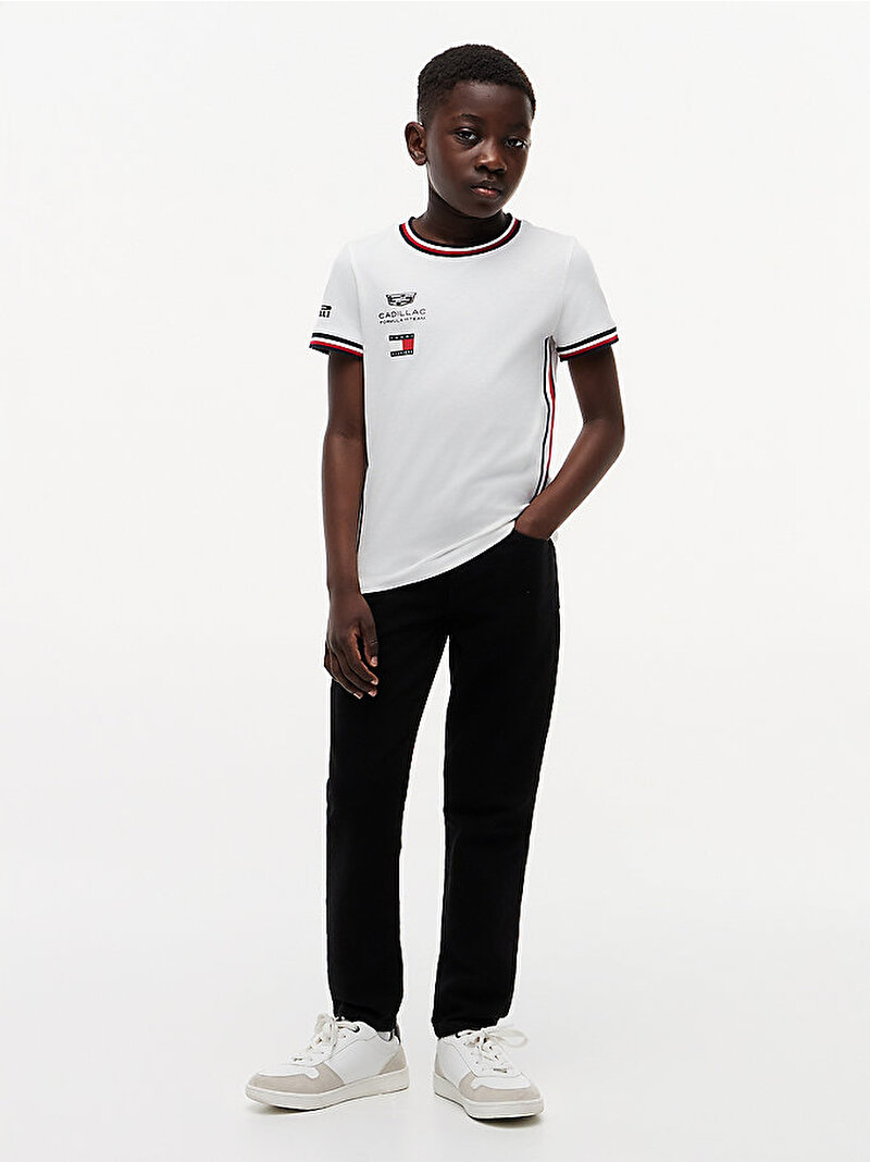 Çocuk Unisex TH X CF1 Replica T-shirt Beyaz KS0KS00787YBR