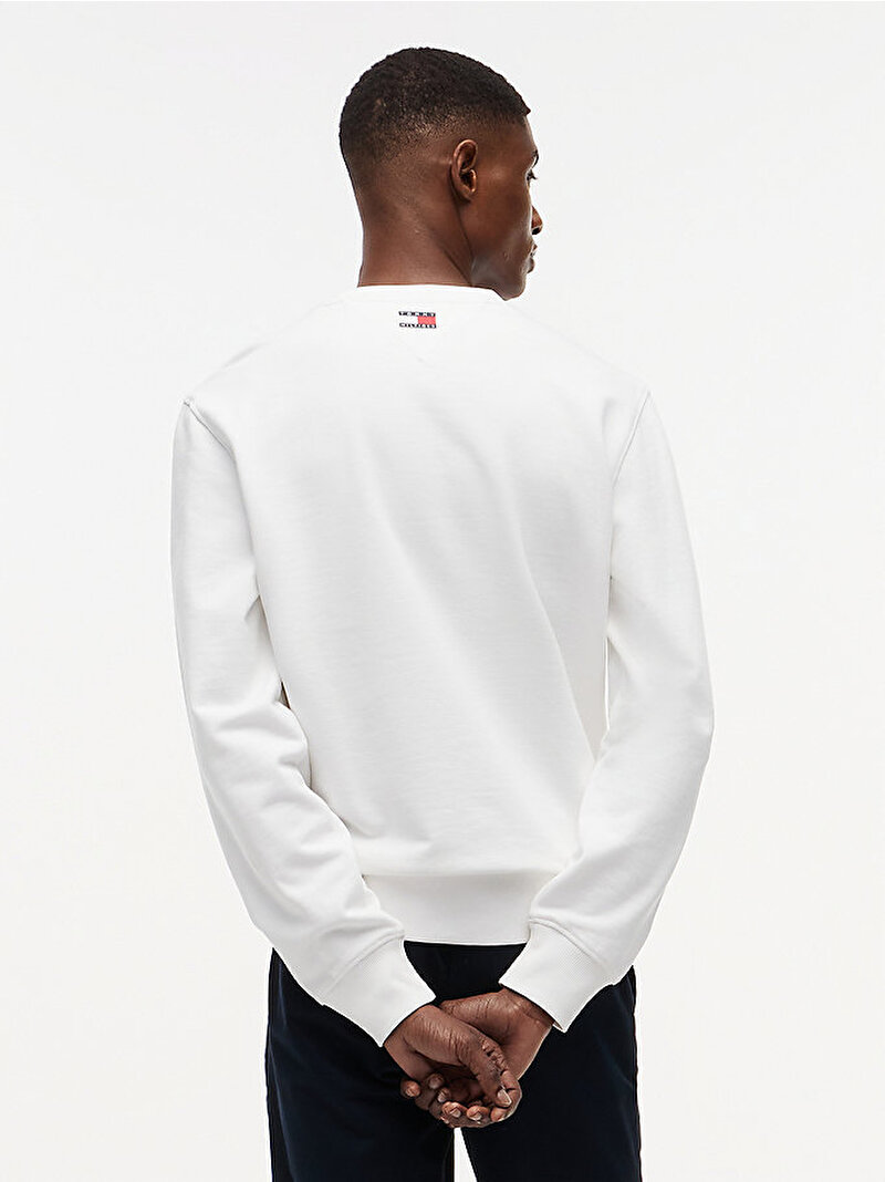 Unisex TH X CF1 Chevron Sweatshirt Beyaz MN0MN00080YBR