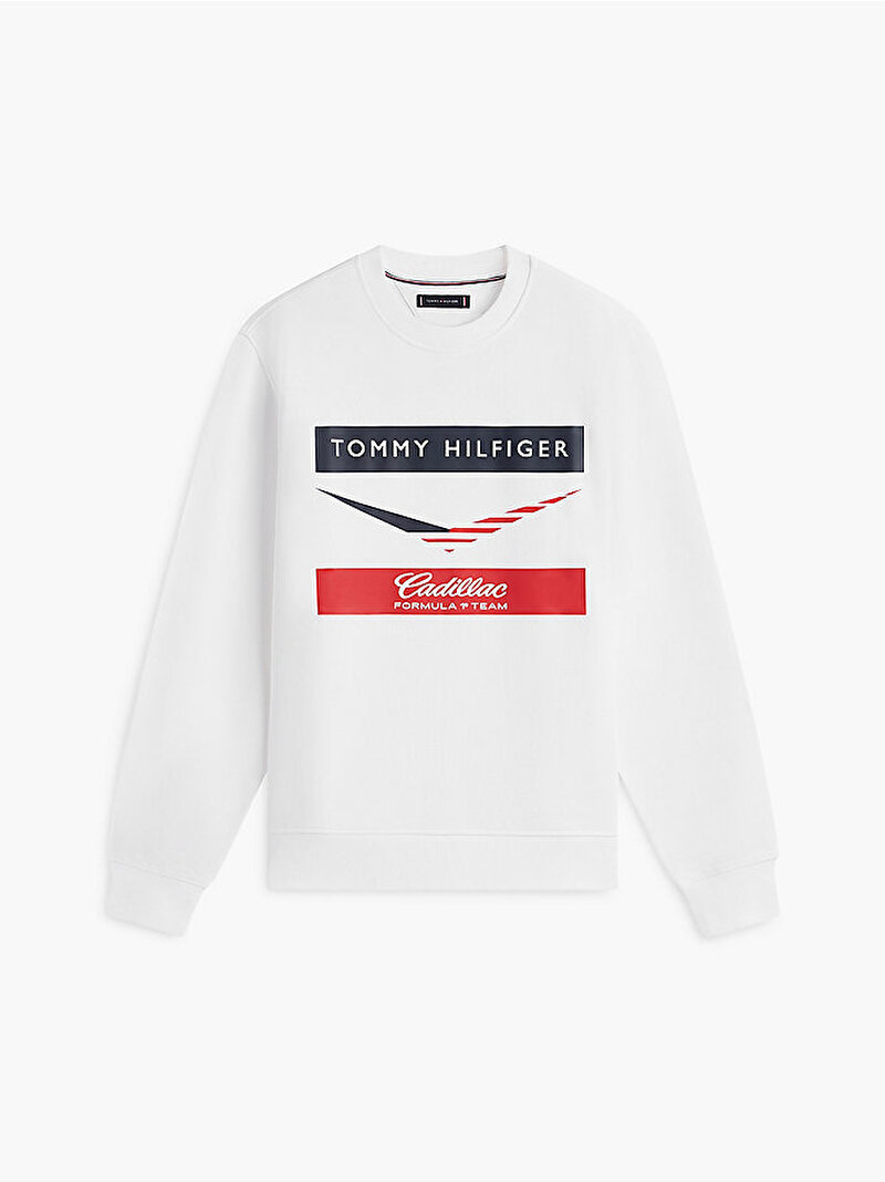 Unisex TH X CF1 Chevron Sweatshirt Beyaz MN0MN00080YBR