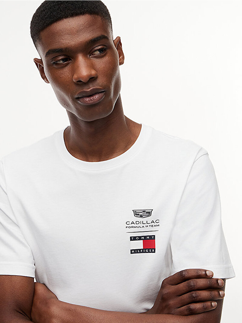 Unisex TH X CF1 Logo T-shirt Beyaz MN0MN00082YBR