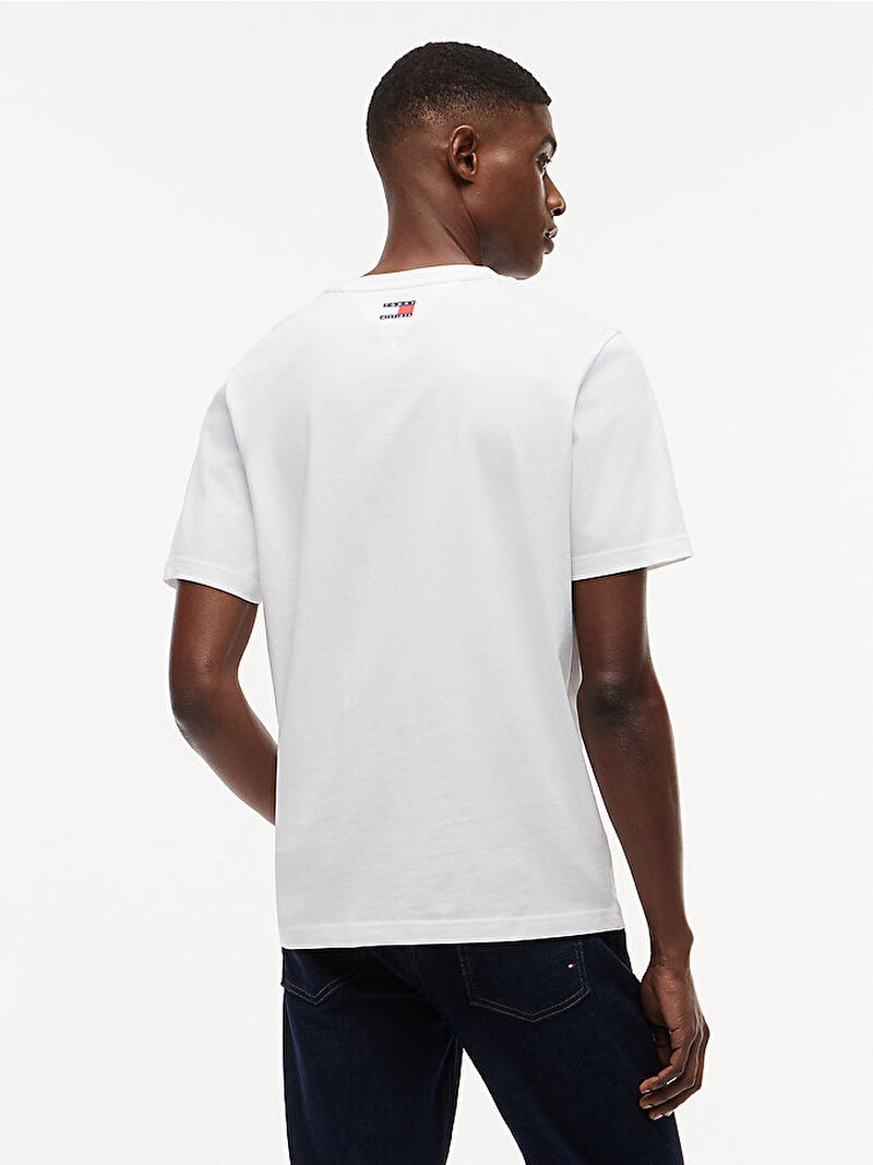 Unisex TH X CF1 Logo T-shirt Beyaz MN0MN00082YBR
