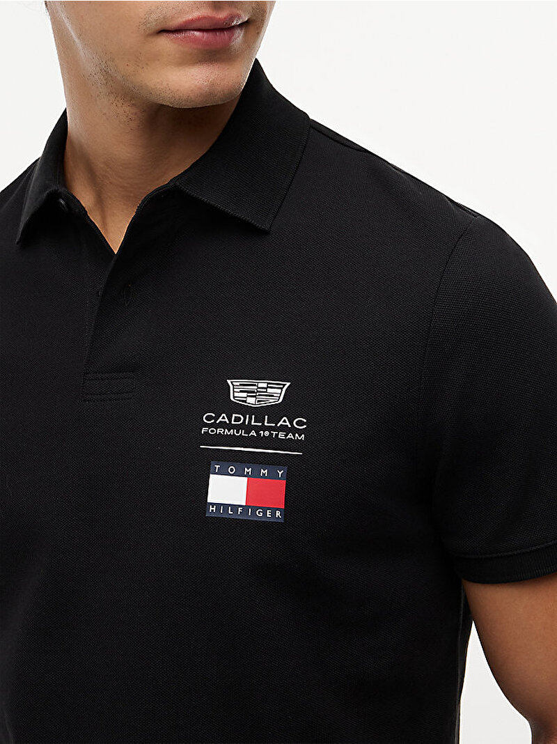 Unisex TH X CF1 Logo Polo T-shirt Siyah MN0MN00089BDS