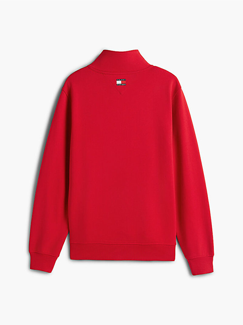Unisex TH X CF1 Logo Half Sweatshirt Kırmızı MN0MN00095XLG