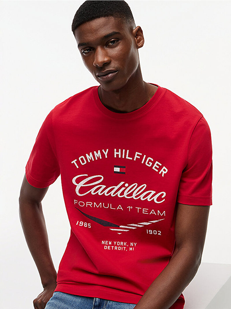 Unisex TH X CF1 Varsity Graphic T-shirt Kırmızı MN0MN00097XLG