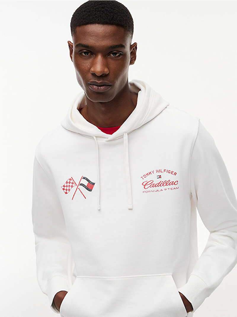 Unisex TH X CF1 Varsity Graphic Sweatshirt Beyaz MN0MN00099YBR