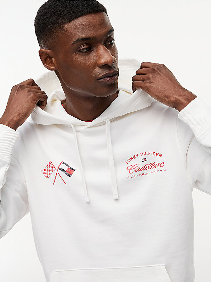Unisex TH X CF1 Varsity Graphic Sweatshirt Beyaz MN0MN00099YBR