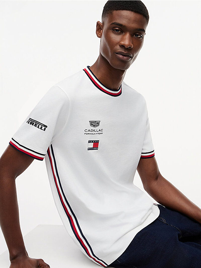Unisex TH X CF1 Drivers 77 T-shirt Beyaz MN0MN00108YBR