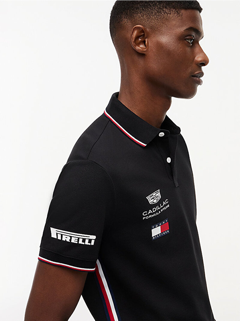 Unisex TH X CF1 Drivers Polo T-shirt Siyah MN0MN00109BDS