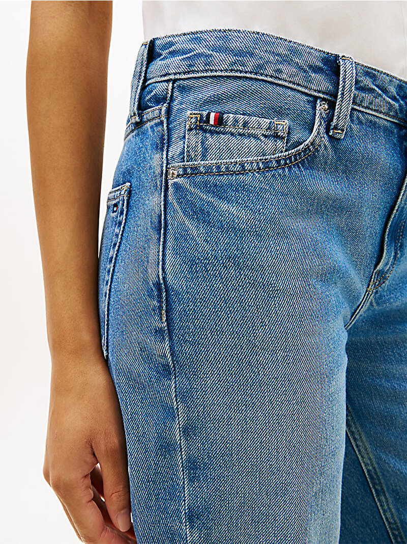 Kadın Finn Classic Straight Jean Pantolon Mavi WW0WW485691A7