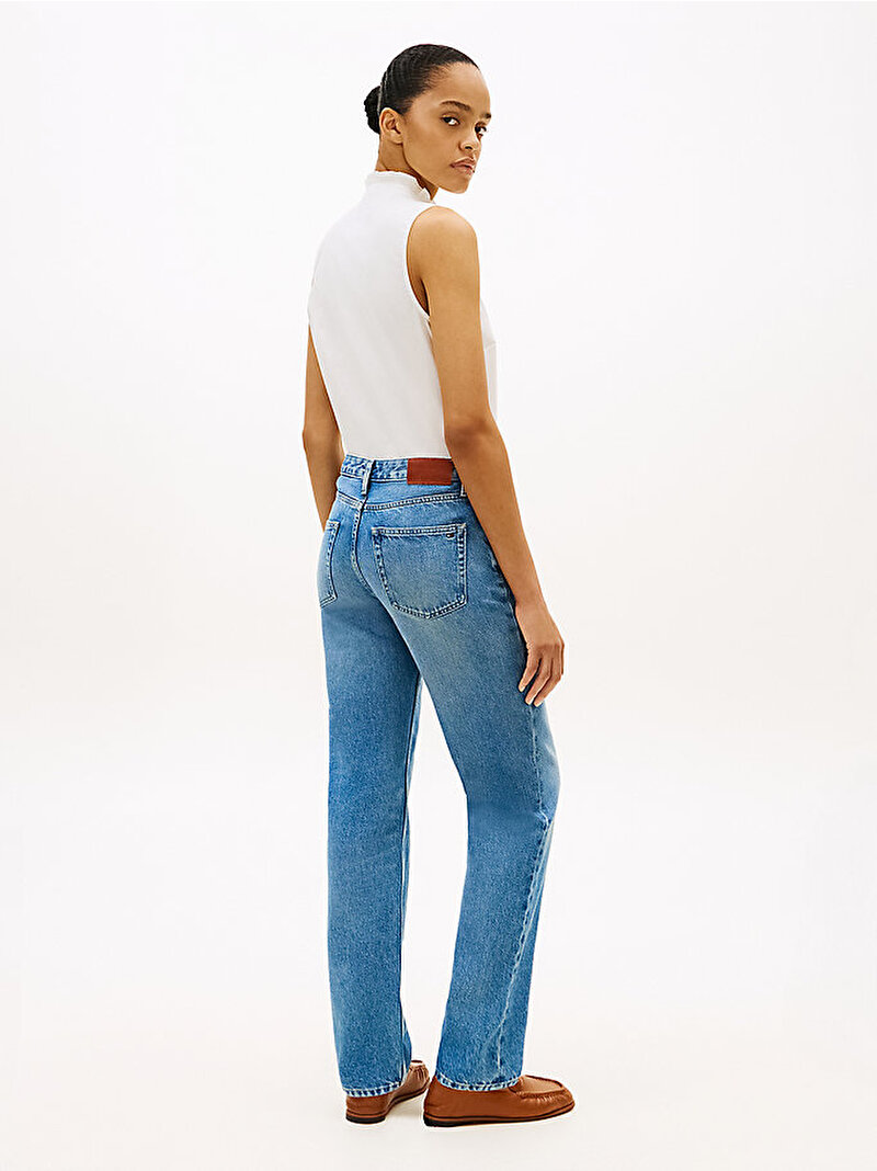Kadın Finn Classic Straight Jean Pantolon Mavi WW0WW485691A7
