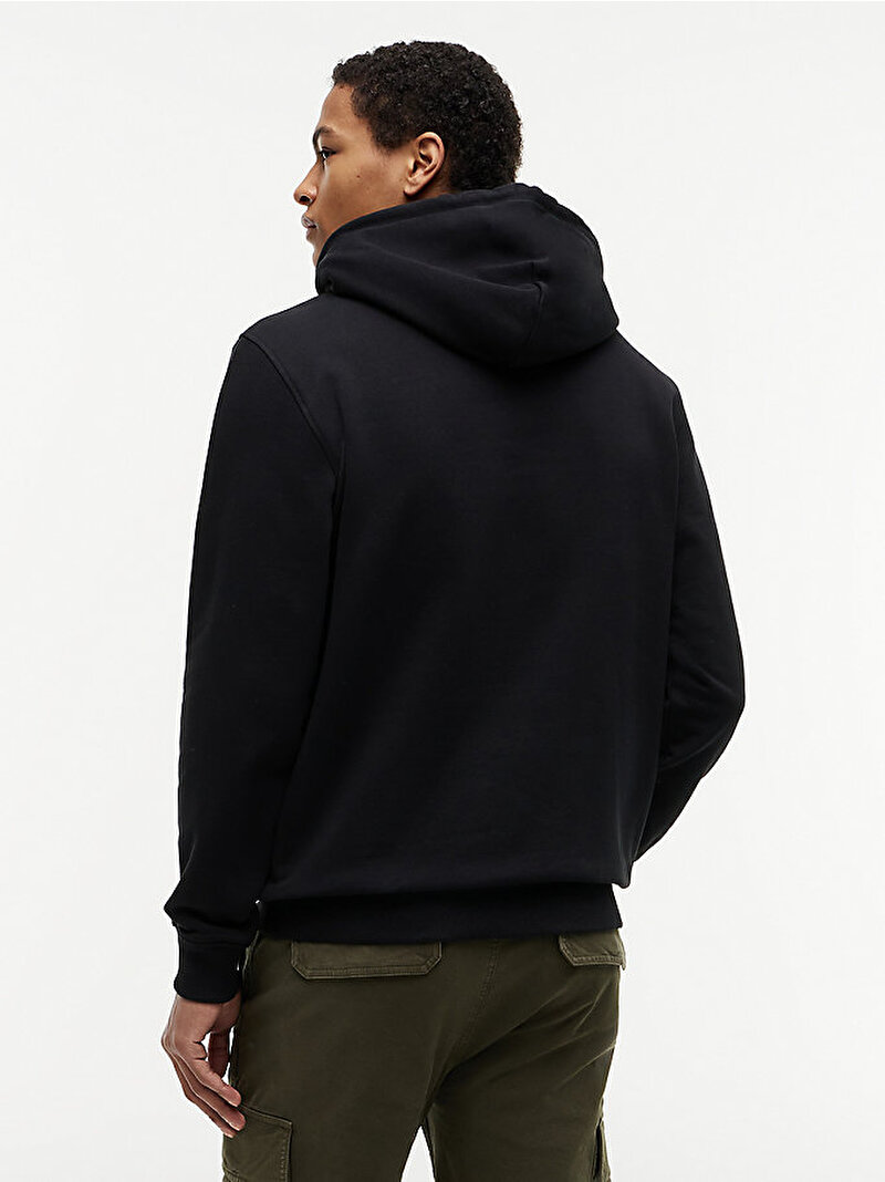 Erkek TJM Regular Badge Hoodie Siyah DM0DM21922BDS