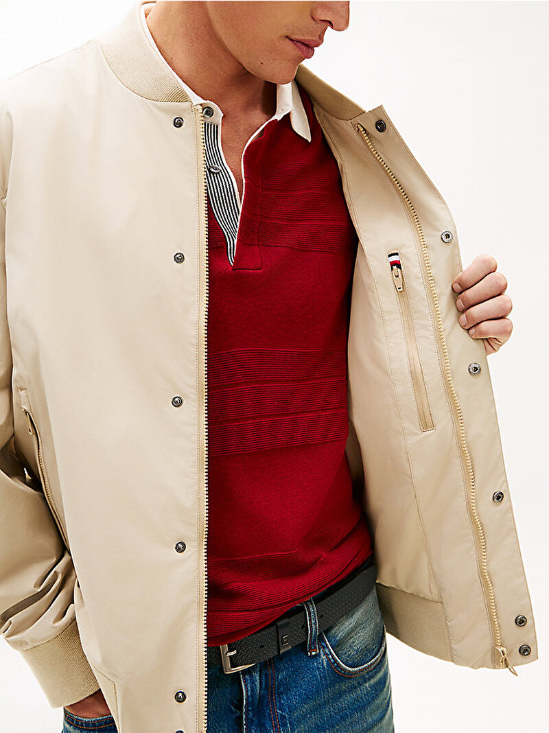 Erkek Tech Lightweight Bomber Ceket Bej MW0MW36665RBT