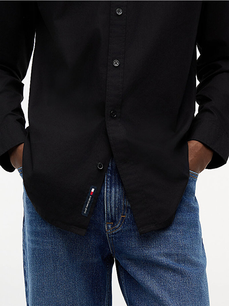 Erkek TJM Regular Poplin Gömlek Siyah DM0DM22026BDS
