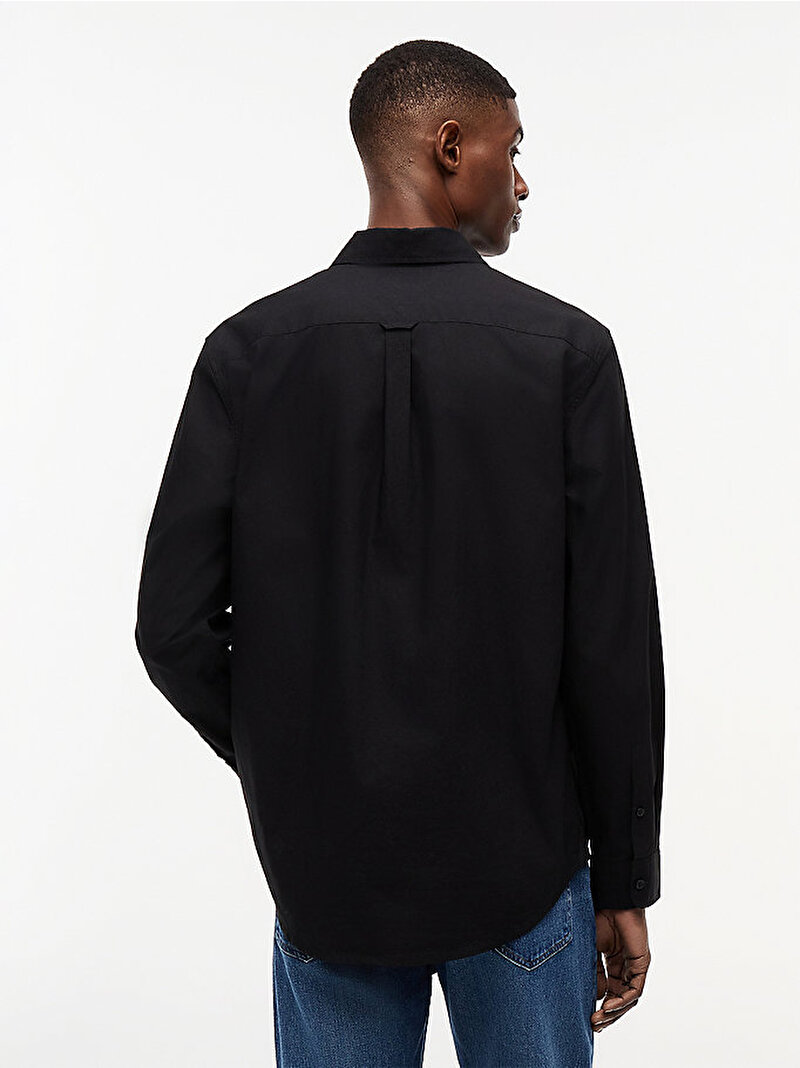 Erkek TJM Regular Poplin Gömlek Siyah DM0DM22026BDS