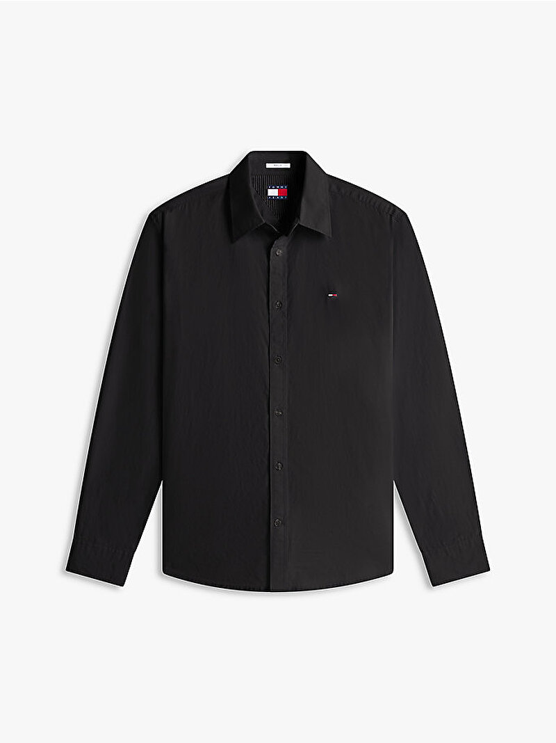 Erkek TJM Regular Poplin Gömlek Siyah DM0DM22026BDS