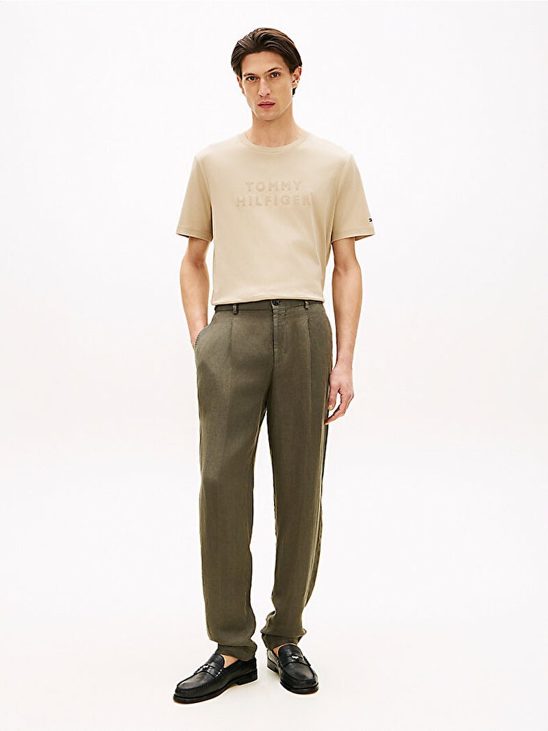 Erkek Mix Media Interlock T-shirt Bej MW0MW42380RBT