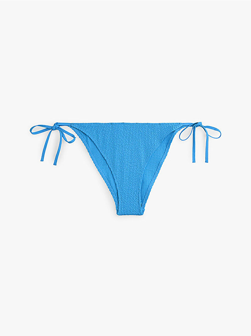 Kadın V String Side Tie Bikini Altı Mavi UW0UW06402C39
