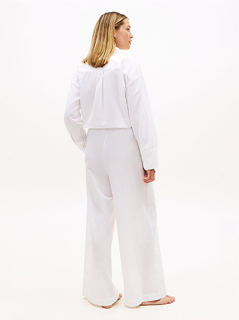 Kadın Wide Leg Pantolon Beyaz UW0UW06431YCD