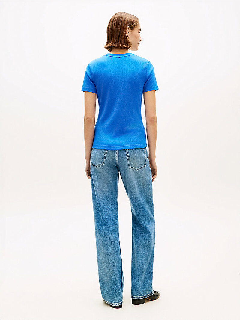 Kadın Slim Cody T-shirt Mavi WW0WW40587C4U