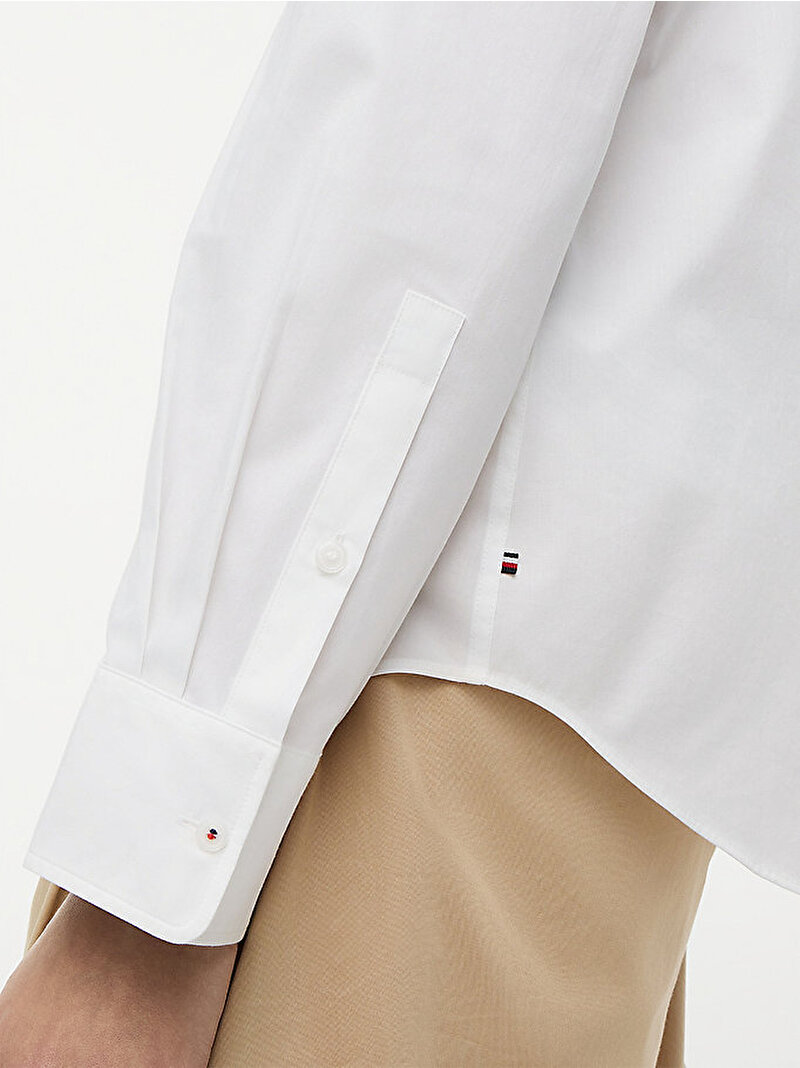 Kadın Essential Poplin Regular Gömlek Beyaz WW0WW47169YCF