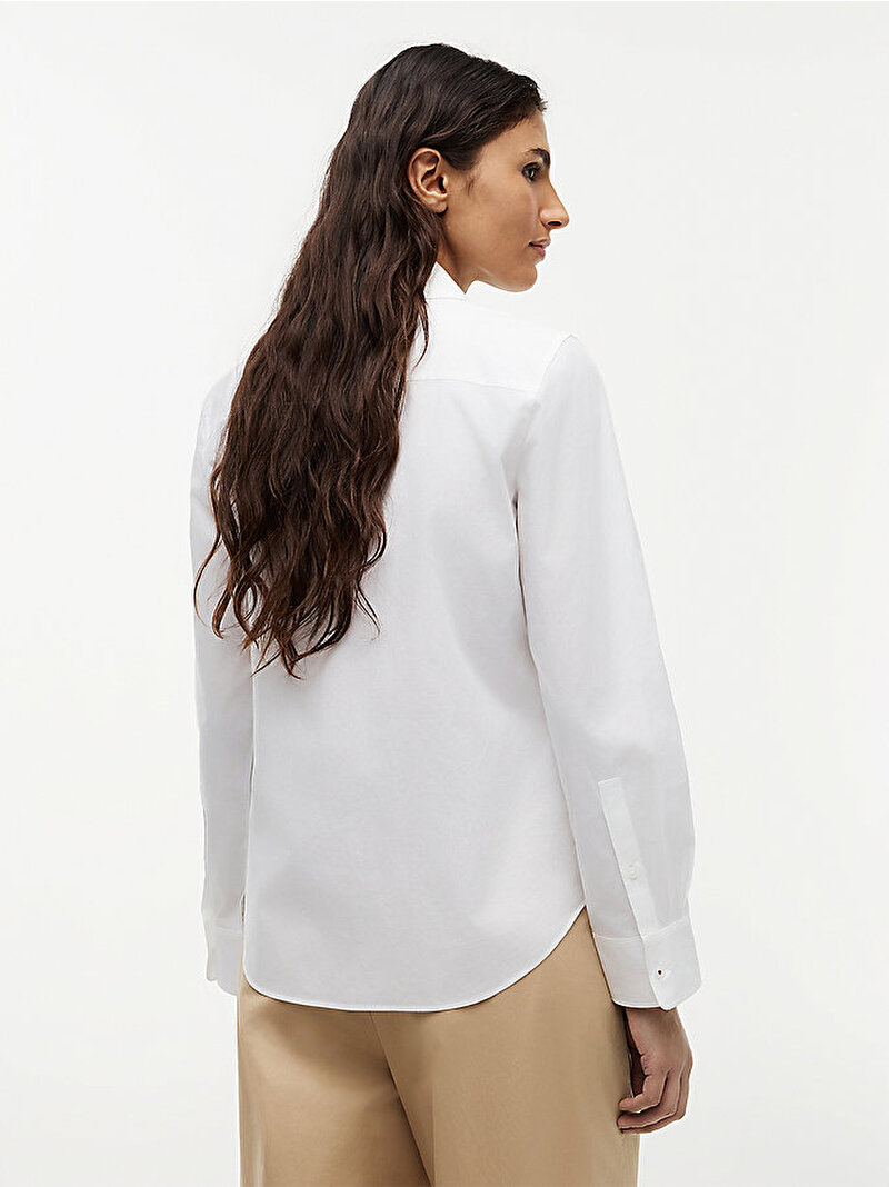 Kadın Essential Poplin Regular Gömlek Beyaz WW0WW47169YCF