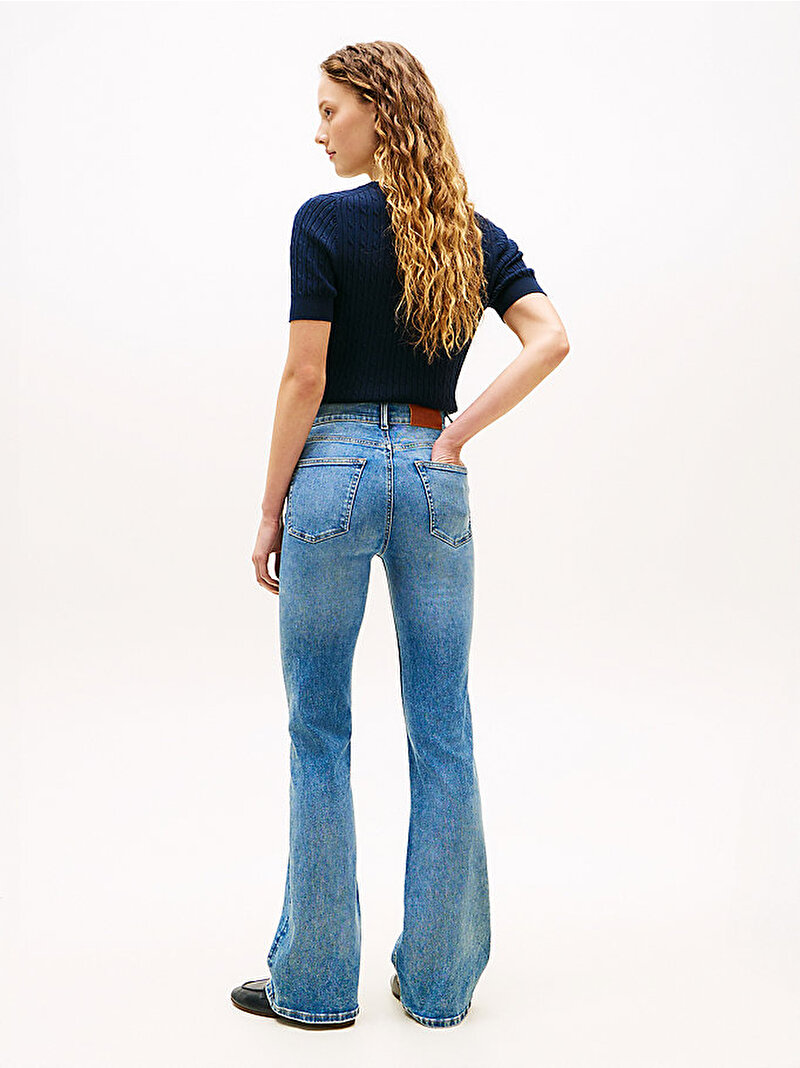 Kadın Denim Finn Flare Jean Pantolon Mavi WW0WW485701A7