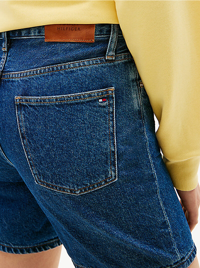 Kadın Denim Straight Şort Mavi WW0WW485981A5