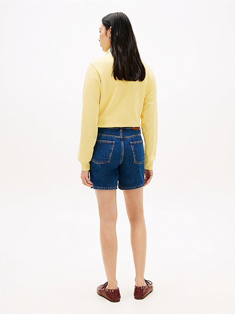 Kadın Denim Straight Şort Mavi WW0WW485981A5
