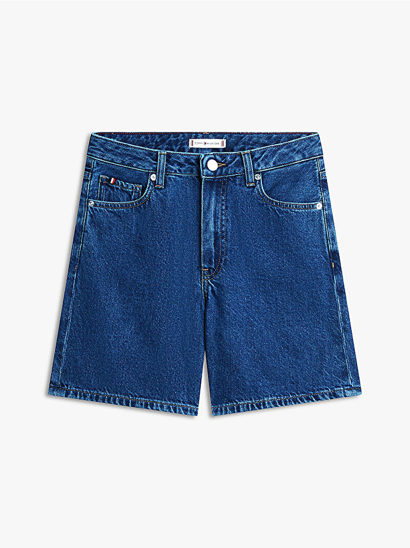 Kadın Denim Straight Şort Mavi WW0WW485981A5